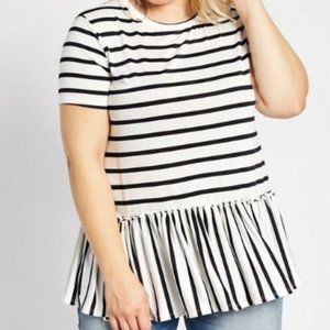 Striped Peplum Top